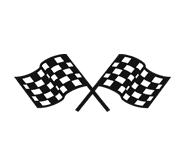 (Racing Flags) SIZE 3.5" by 9.5" 
